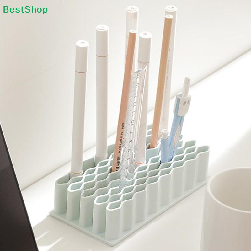 Silicone Wave Pen Holder Durable Desktop Brush Holder Pencil Paint Brushes Storage Basket Supplies Stationery Organizer