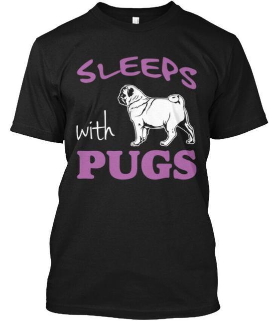 Sleep With Pugs T-Shirt Made In the USA Size S To 5XL
