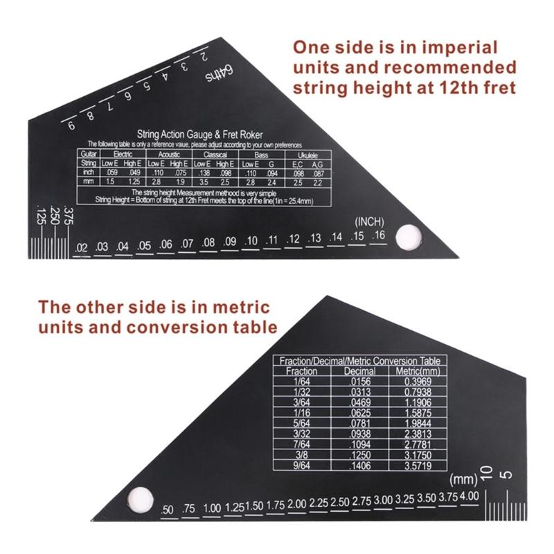 Měřidla výšky strun pro kytaru a baskytaru, Pravítko pro měření akce strun