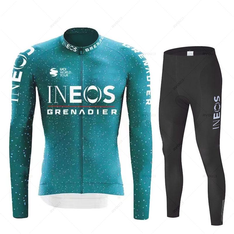 Ineos Grenadier Autumn Cycling Jersey Set Ropa Ciclismo Spring Long Sleeve Bicycle Clothing MTB Bicicleta Maillot Bike Culotte