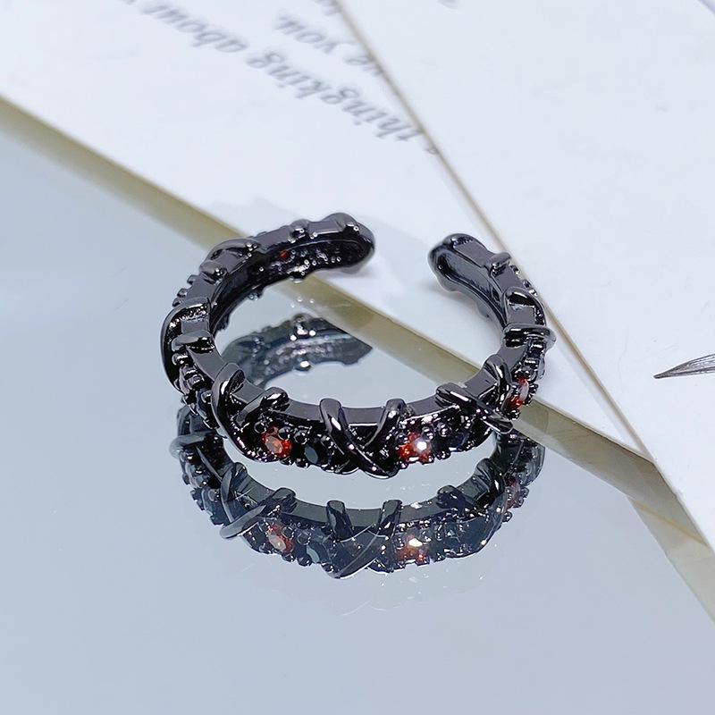 Vintage Halloween Spider Crow Open Ring - Trendy Punk Stacking Finger Ring for Women