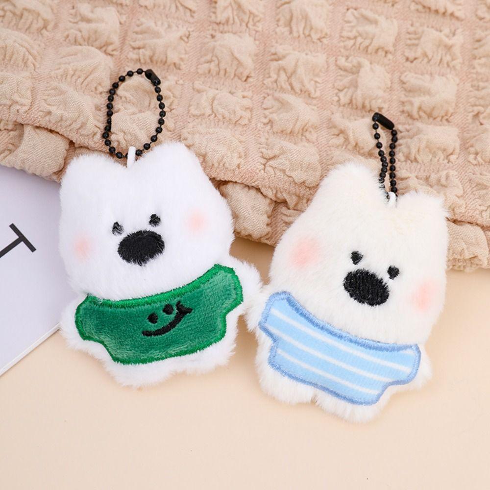 Stuffed Plush Dolls White Puppy Plush Pendant Bag Pendant Plush Toy Cartoon Key Chain Unisex