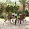 VidaXL 5-piece Garden Dining Set In Brown Textilene and Steel 3379129
