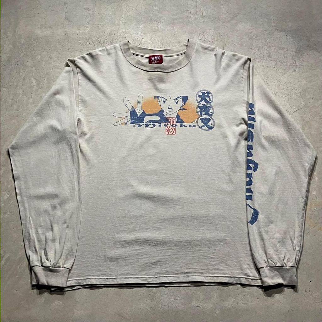 [USED] 00s INUYASHA Inuyasha Miroku anime manga long-sleeved T-shirt