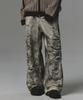 Notponerd Camo Layered Destroyed Denim Hose - Elfenbein