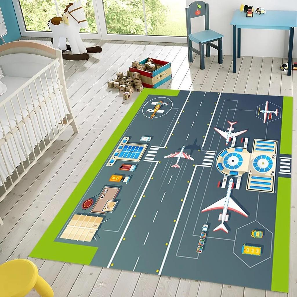 Airport Runway Large Carpet Rug for Home Living Room Bedroom Sofa Doormat Decor Kids Play Area Rug Carpet Non-slip Floor Mat