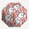 1pc BunnyPrint Automatic Open/Close Umbrella, Umbrella with cartoon Design, Portable Compact Umbrella for Men & Women, Good Holiday Gift yy2