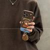 High-End Light Luxury iPhone 16 Pro Case with Plush Little Bear Pendant Design, Also Fits iPhone 17 and 15.