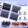 Diy False Eyelashes Extended Lashes 416 Single Clusters 10-18Mm Thick Eyelashes