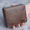 Men's Compact Wallet Solid Youth Simple Tri-fold Money Clip Multi-functional Student Zipper Coin Purse