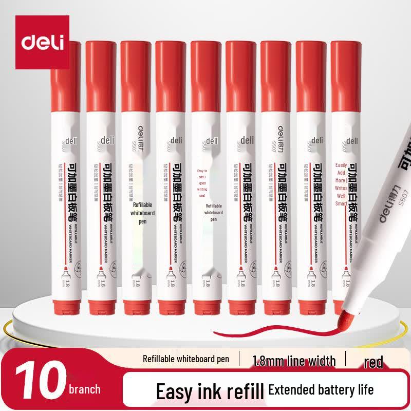 Deli S507 Refillable Whiteboard Marker Set