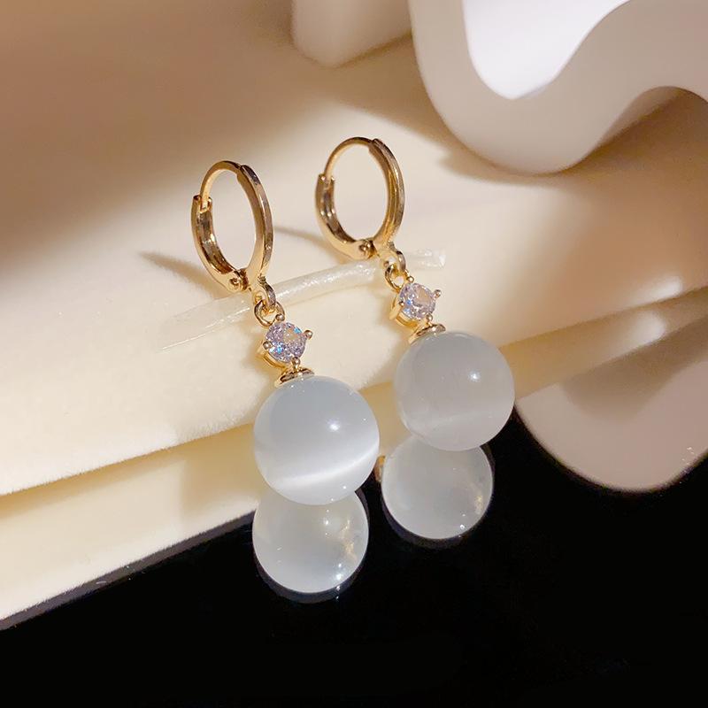 Elegantes Pendientes Colgantes de Ópalo Pendientes de Moda con Colgante de Pedrería Para Mujeres Niñas Joyería de Lujo