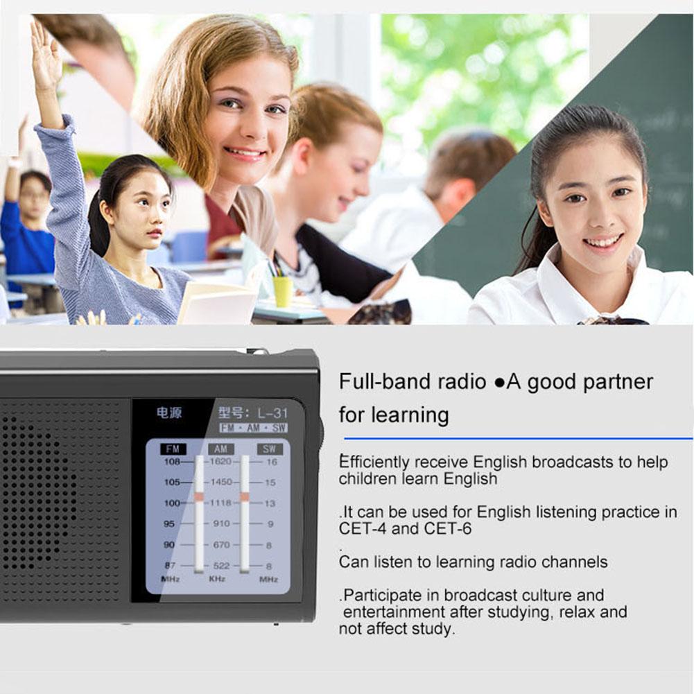 L-31 USB Rechargeable Portable Full Band Radio FM AM SW Retro Speaker Devices