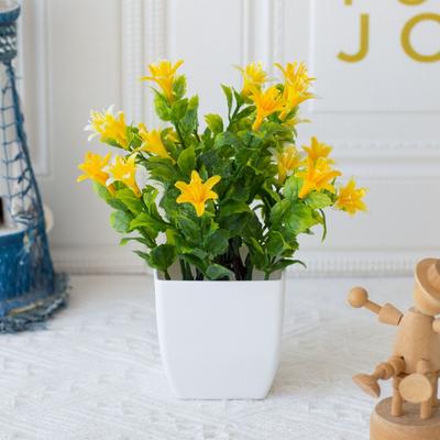 New Fake Potted Flowers False Plants Table Decor Artificial Flower Bonsai Potted Ornaments Home Garden Decor