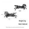 Stainless Steel Metal Horse Brooch Vintage Animal Brooches Jewelry Men Suit Clothes Pin Accessories