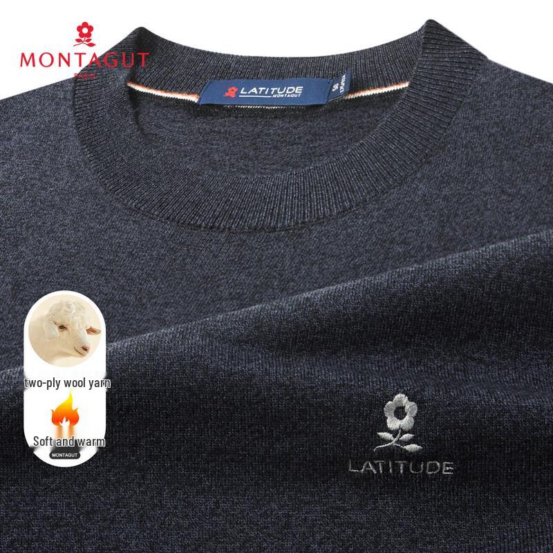 MONTAGUT Men s 120S Wool Blend Casual Knit Sweater XL