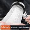 6 Modi Booster Duschkopf Multifunktional Einstellbar Filter Dechlorierung Haushalt Badezimmer Große Wassermenge Duschset