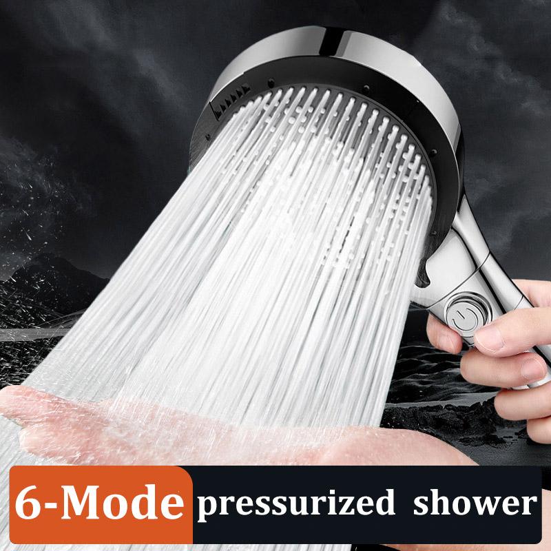 Booster 6 Modes Shower Head Multifunctional Adjustable Filter Dechlorination Household Bathroom Large Water Volume Shower Set