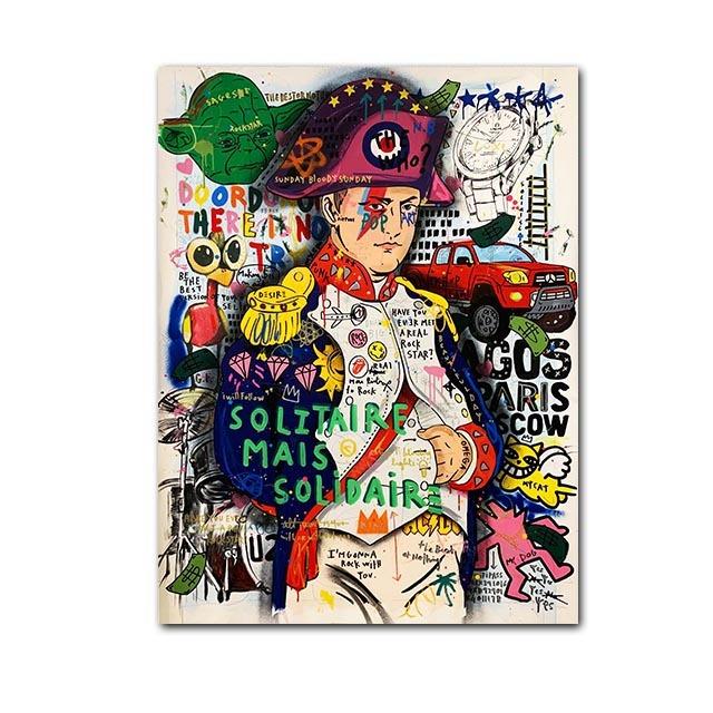 Graffiti Oil Painting Mona Lisa Modern Popular Posters and Prints Beard Living Room Wall Art Home Decoration Diagram