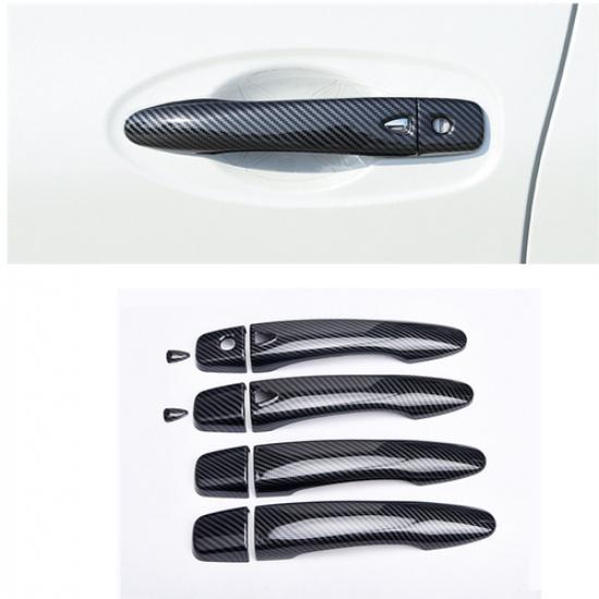 ABS Carbon Fiber Exterior Side Door Handle Cover Trim For Nissan Kicks 2017-2022