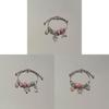 Sweet Cool Princess Style Pink Butterfly Pendant Bracelet With Rhinestones For Women