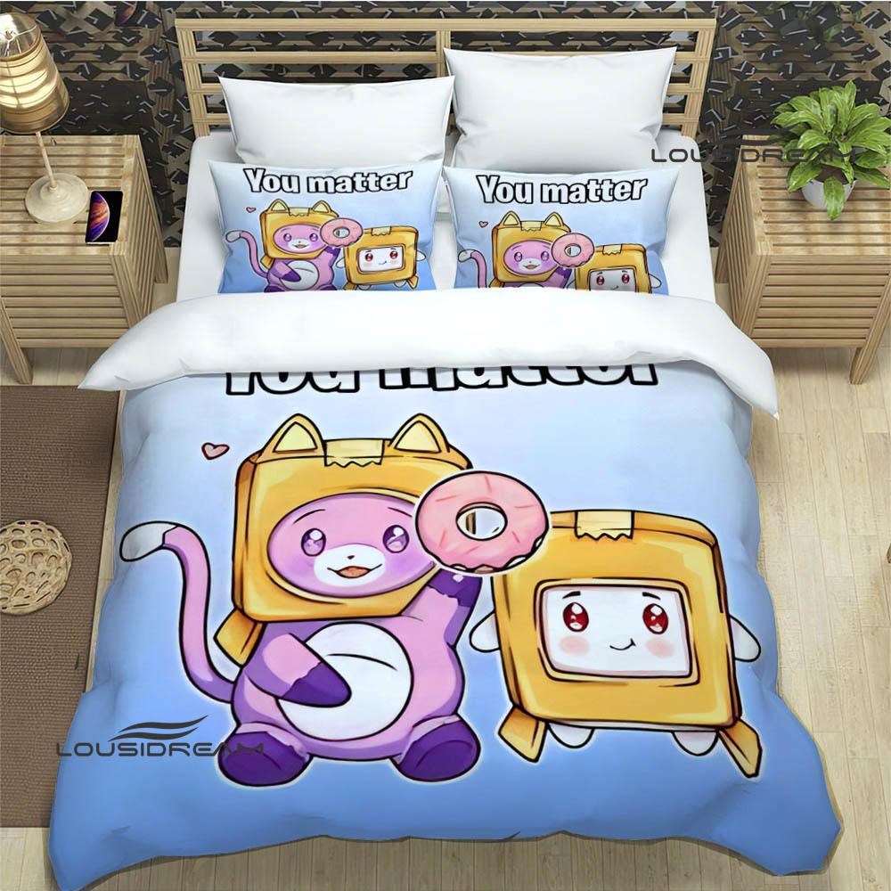 Cute Lankybox Foxy Boxy Bedding Sets exquisite supplies set duvet cover bed comforter set bedding set luxury birthday gift