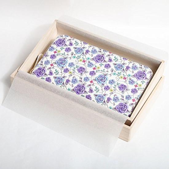 Yuzen-Färbung Lange Geldbörse Rosenmuster Geldbörse Rundum-Reißverschluss Echtes Leder Hergestellt in Japan Bordeaux [Asakusa Bunko]