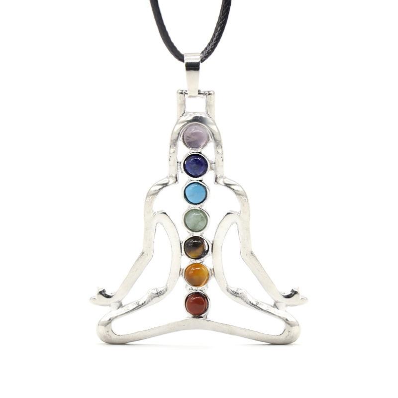 7 ReiKi Steinperlen Innerer Frieden Buddha Yoga Meditation Heilung Chakra Anhänger Modeschmuck Yoga Meditation Anhänger Edelsteine