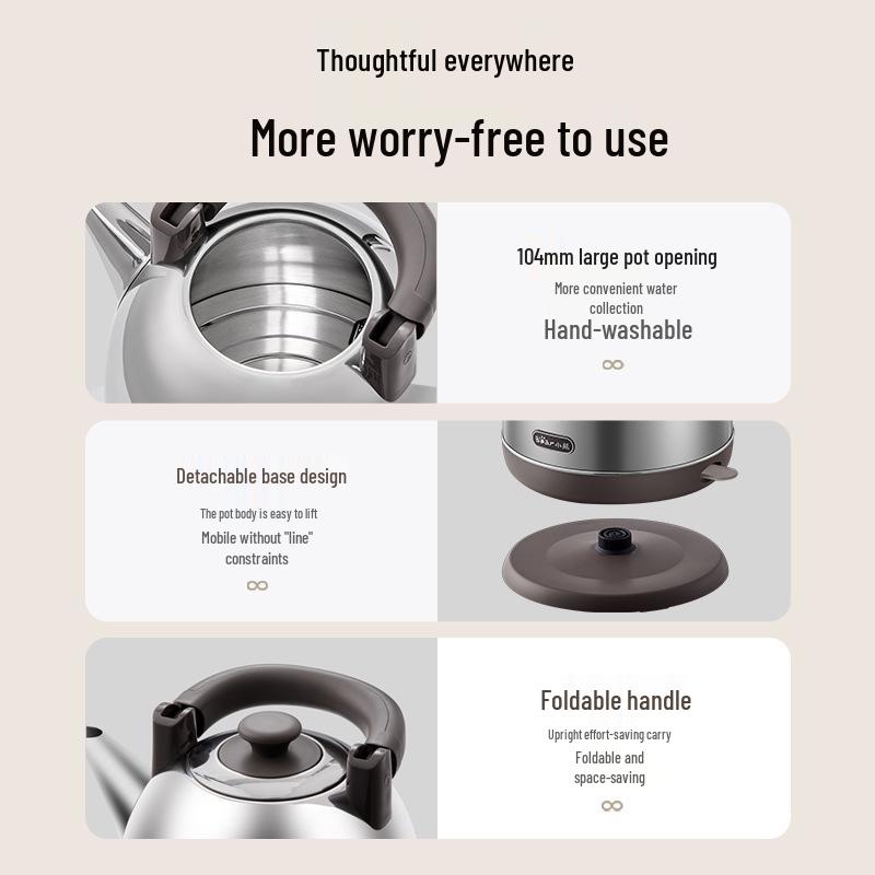 Little Bear ZDH-F40A2 Large Capacity Electric Kettle, 304 Stainless Steel.