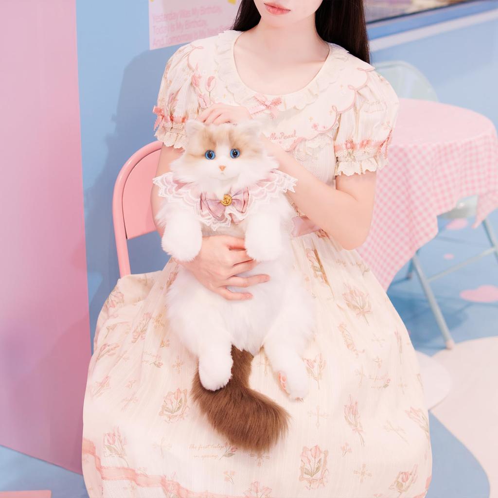 Mochila de Gato Realista Feita à Mão Chongker com Pelúcia um Presente para Amantes de Animais de Estimação e Mulheres Gato, (Mochila)