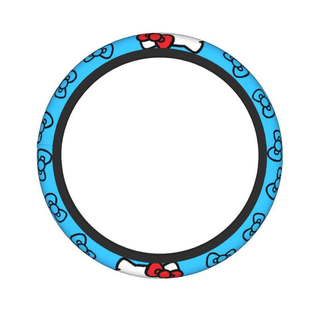 Kittys Cartoon Car Steering Wheel Cover 38cm Steering Wheel Protective Cover Auto Decoration Interior Accessories