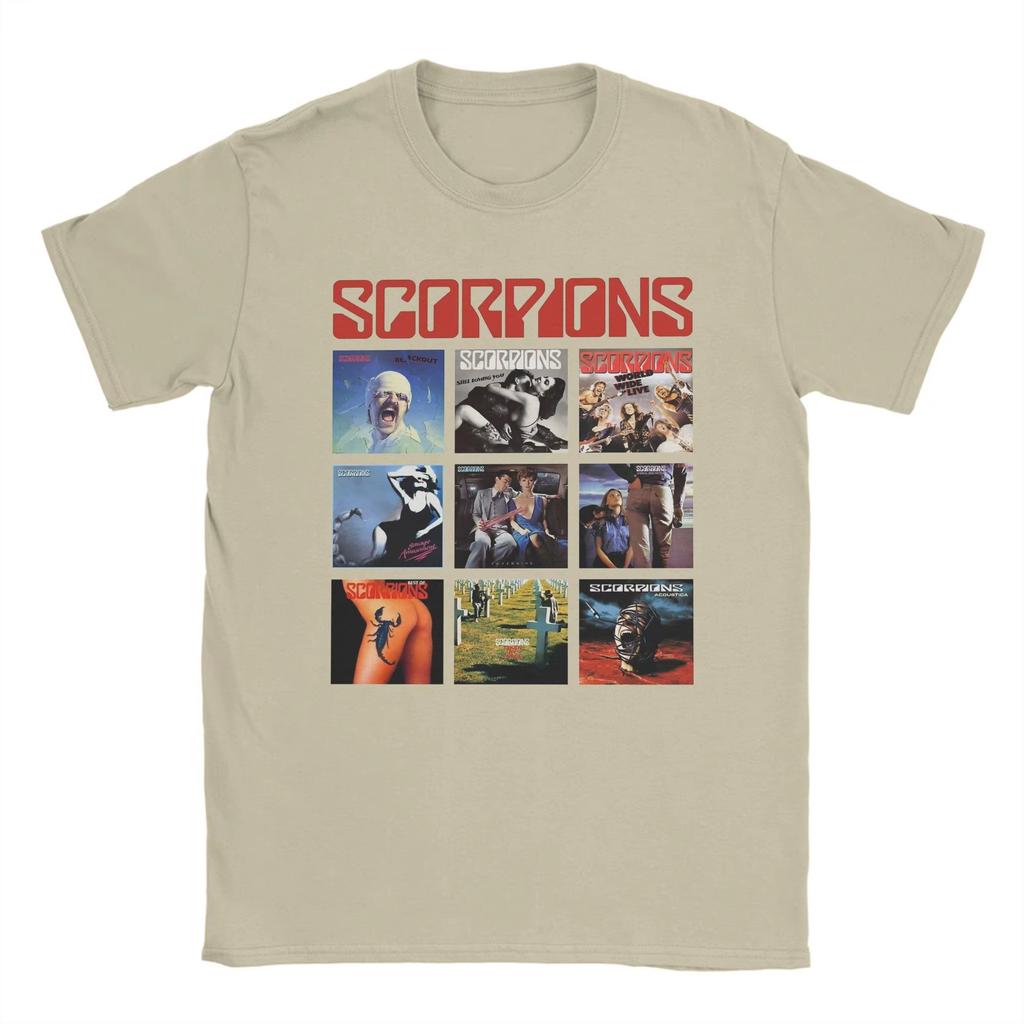 First Sting Scorpions Rock Band T Shirts Men's Cotton Fun T-Shirt O Neck Tees Short Sleeve Clothes Graphic Printed