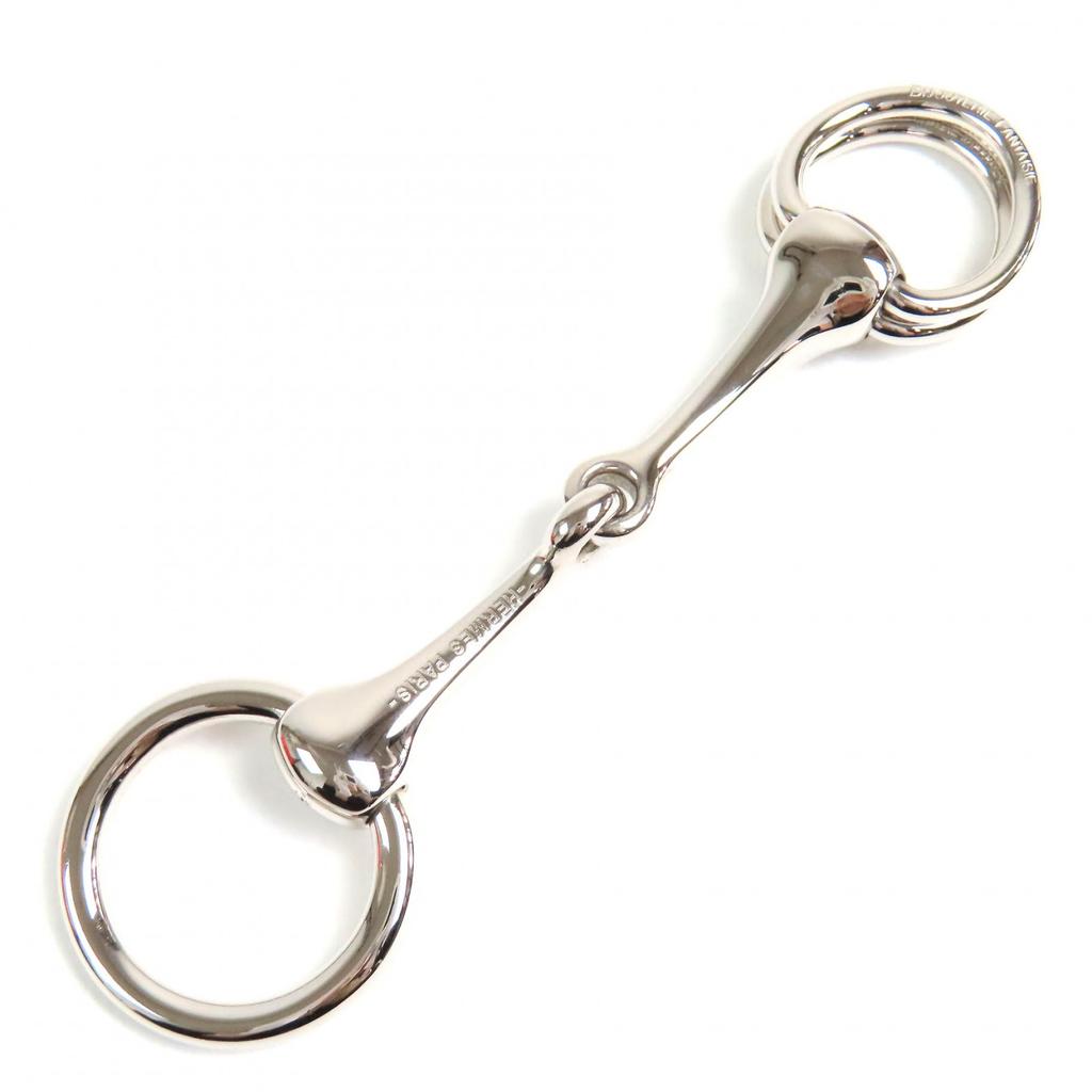 Great HERMES Scarf Ring Horsebit Silver Women Used