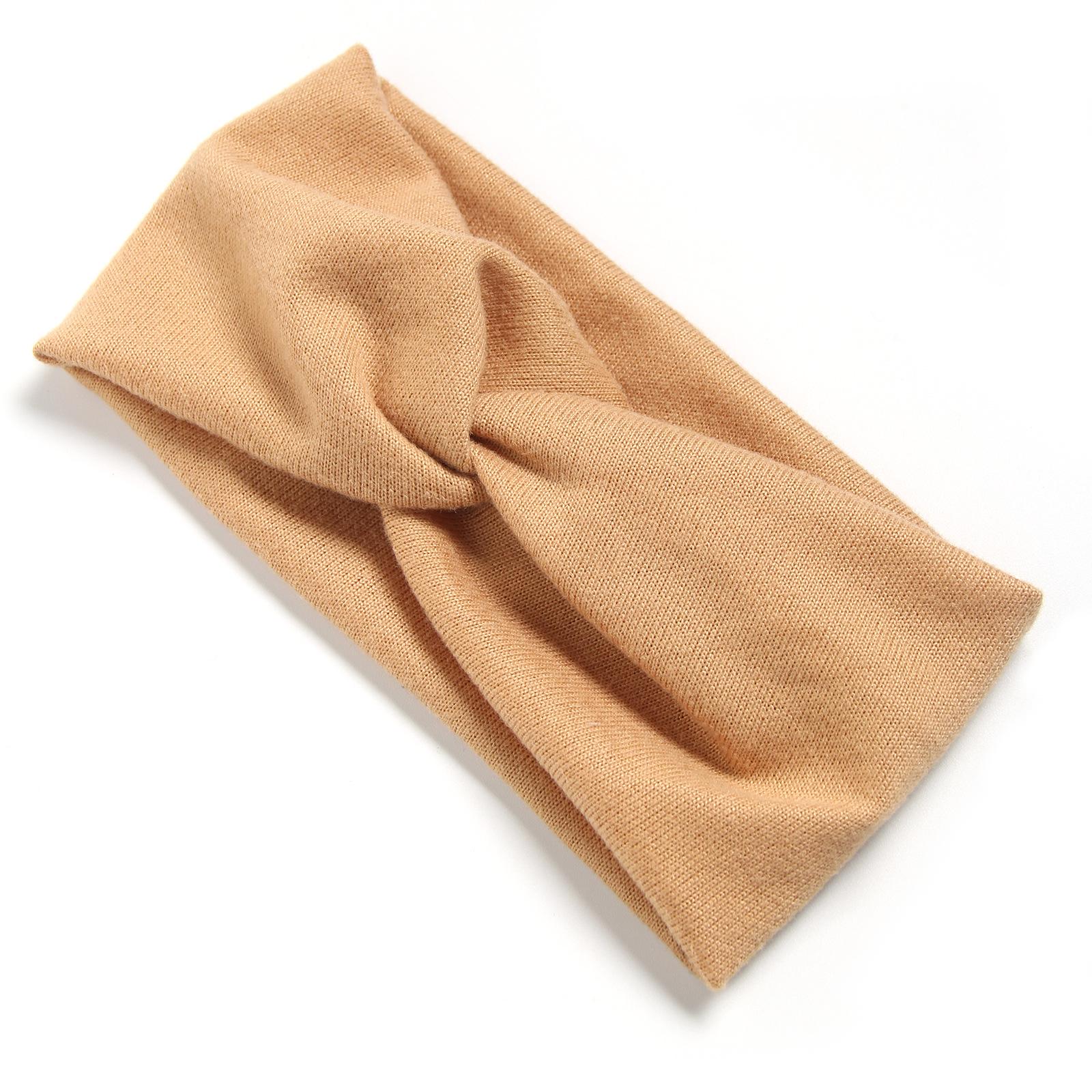 

Solid Color Wide Edge Knit Elastic Headband: Versatile European & American Style Headscarf Accessory верблюд