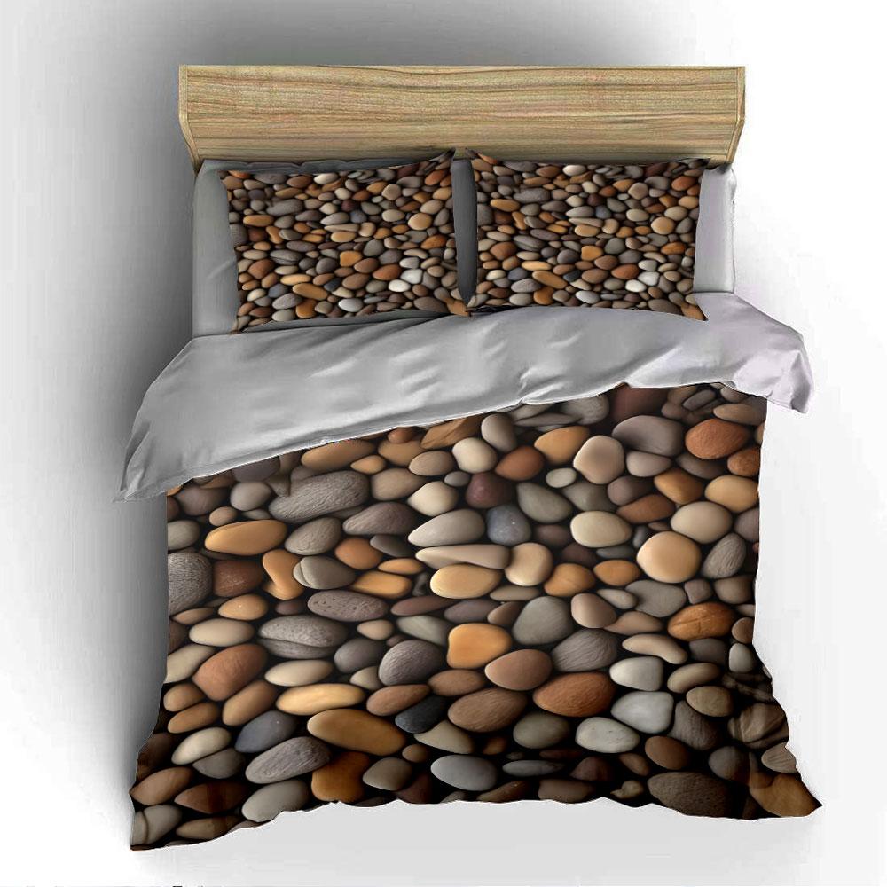 Colored Smooth Pebble Pattern Bedding Duvet Cover Set  (1*Duvet Cover 2*Pillowcases, Without Duvet Insert)