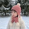 Ear Cap Wool Beanie Hat Fur Ball Warm Knitted Cap Cute Children Scarf Hat Set Girls