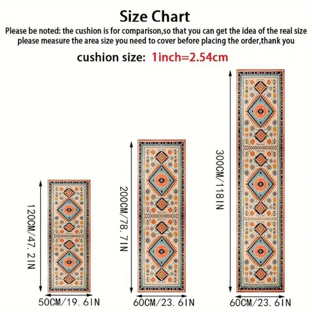 

VIKAMA Moroccan Corridor Long Rug Durable Kitchen Bedroom Balcony Floor Mat Entrance Anti-Slip Rug Home Decoration 50x120cm 20x47inch