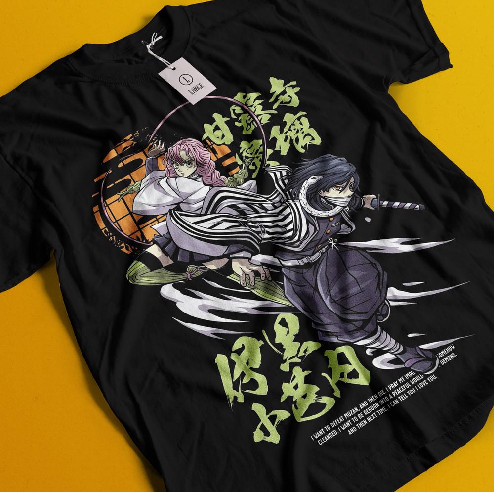 

Рубашка Истребитель демонов Футболка Мицури Футболка Обанай Футболка Мудзан Тандзиро Дома Зеницу S