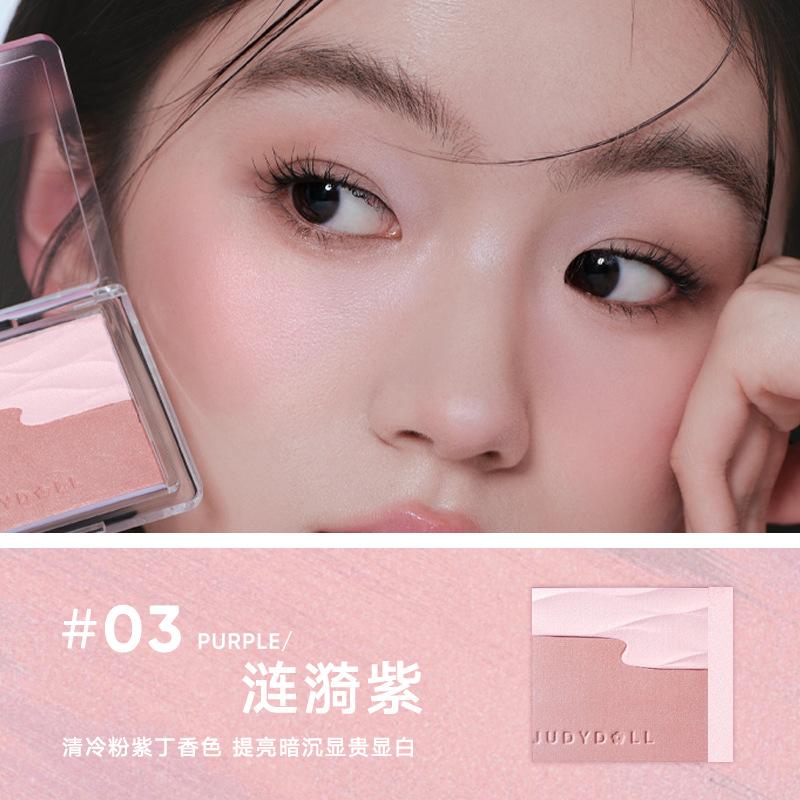 Judydoll Water Satin Glow Blush Twee- Uitbreiding Rouge Mat Natuurlijke Wangkleur Gezicht Oplichten Contouring Waterdichte Make-up