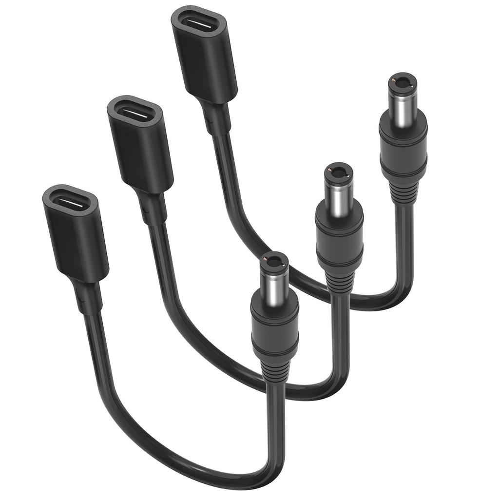 JLY 15W PD To DC Power PD Charging Fast 30cm Multiple and Wear Compatible with Wireless Security Solar LED Cell MP3 and More of USB-C 5.5mm2.5mm