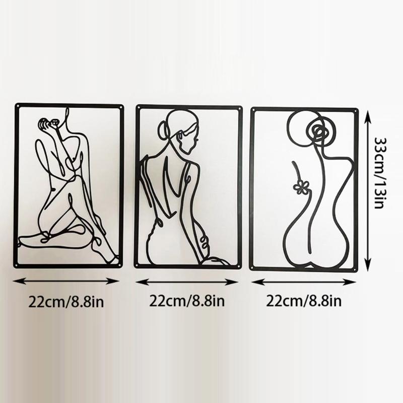 Abstract Women Portrait Metal Wall Art, Durable Wall Decor 3D Artwork Home Ornament Housewarmings Gift for Study Room