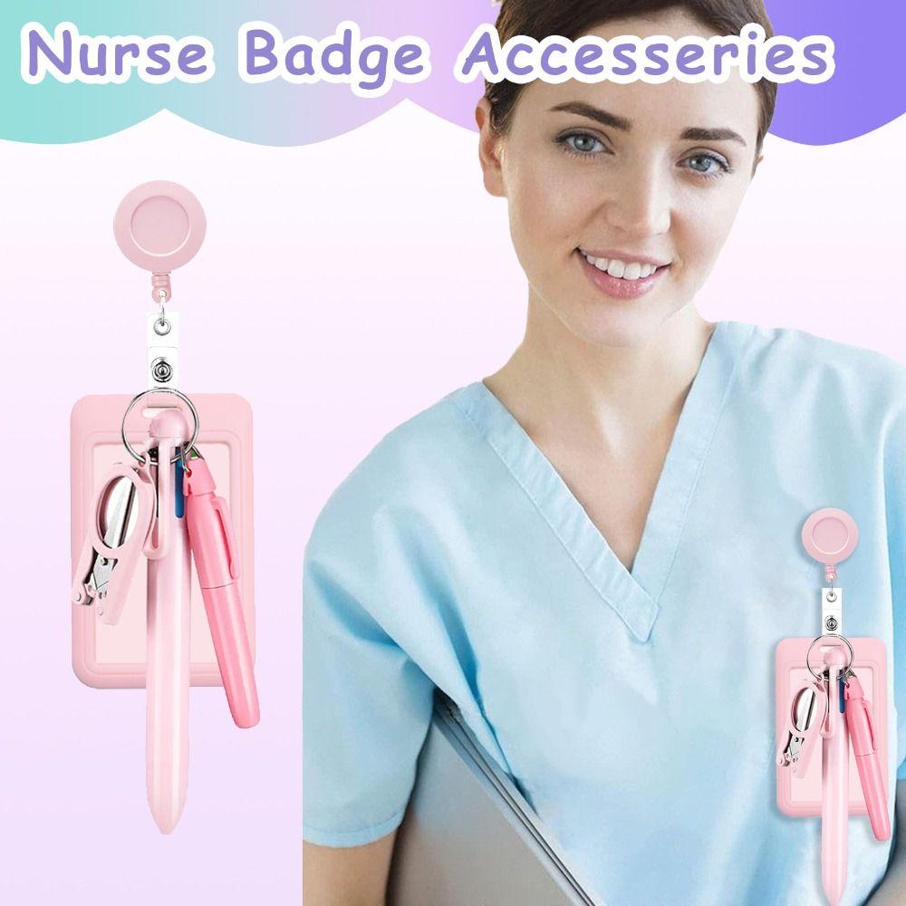 Multifunction Nurse Pen Set 6-in-1 Ballpoint Pen New Foldable Scissors  Nurse Badge Accessories