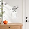 Wall Switch Protector Halloween Skeleton Light Sticker, Decal, Removable Decals, Decorative Decals PVC Waterproof Art for Home Bedroom Living