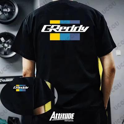 2026 New Japan JDM Modified Car Toyota Honda Mitsubishi Greddy Cotton Short-sleeved Motorcycle T-shirt Streetwear Unisex Tops