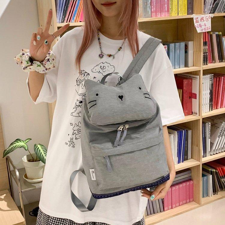 Schulrucksack hoher Wert 1011 neu japanisch süß Cartoon-Katze lässig vielseitig Schüler weich Mädchen Rucksack Damen wasserdicht Schulrucksack