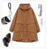 2024 Plus-Size Mid-Length Hooded Trench Coat for Women: Loose, Casual, and Fashionable Spring/Autumn Style Outerwear for Moms.