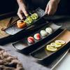 11 Inch Japanese Style Sushi Plate Ceramic Creative Rectangular Plate Dim Sum Plate Personalized Retro Tableware Plating