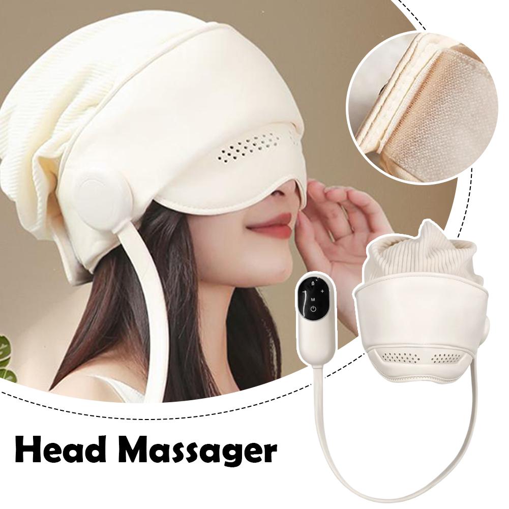 Graphene Heating Head Massager Air Pressure Scalp Massage Eye Hot Compress Relaxation Sleep Aid Rechargeable Design