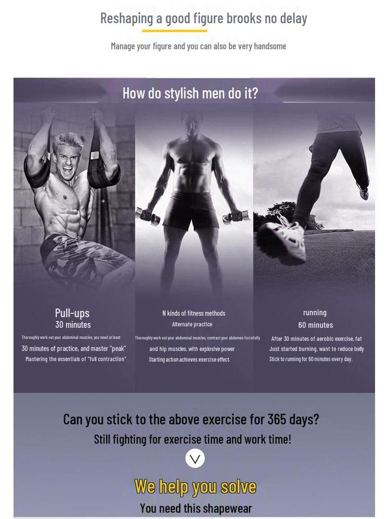 Men's Back-Support Waist Cincher: Mid-Row Buckle Body Shaper Vest