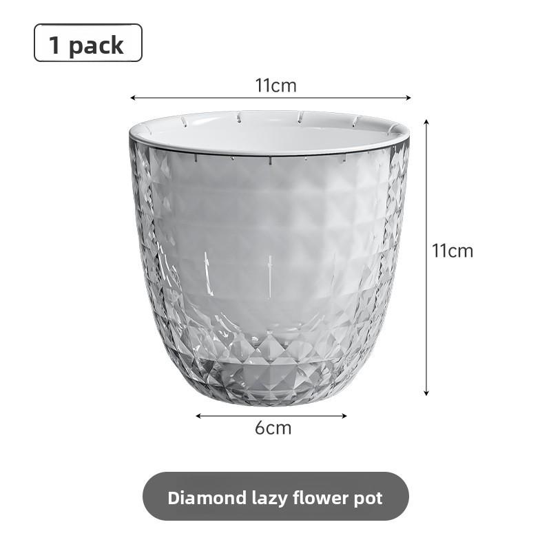 

Transparent Plastic Automatic Water Absorption Flower Pot for Green Radish, Hydroponic Water Storage Pot, Imitation Glass Creati